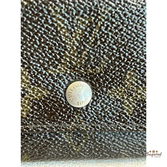 Authentic LOUIS VUITTON Vintage Brown Monogram Small Bifold Wallet RA0930